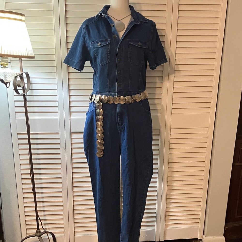 Fashion Nova Classic Blue Denim Jumpsuit - Picture 15 of 15